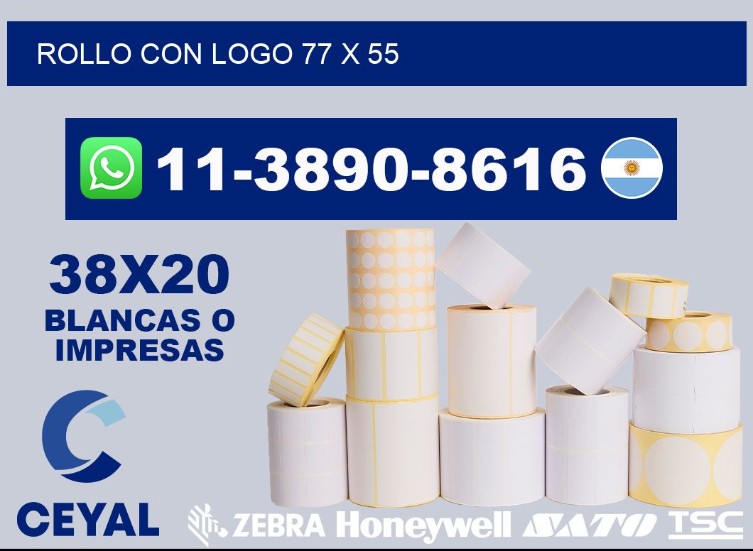 Rollo con logo 77 x 55