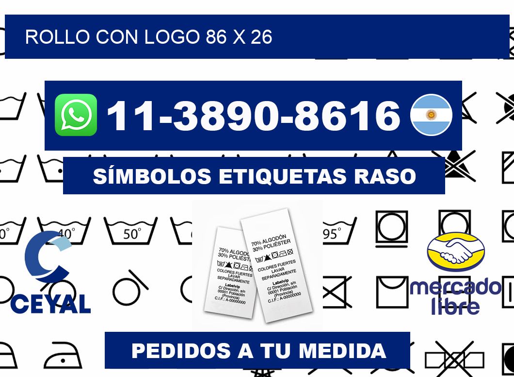 Rollo con logo 86 x 26