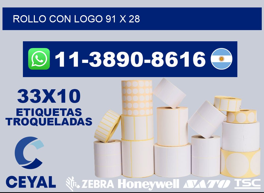 Rollo con logo 91 x 28
