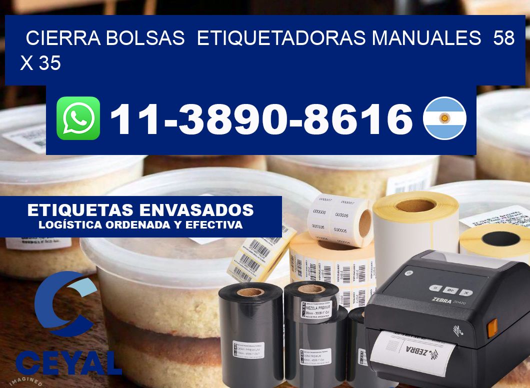 cierra bolsas  Etiquetadoras Manuales  58 x 35