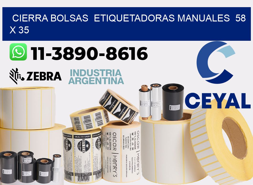 cierra bolsas  Etiquetadoras Manuales  58 x 35