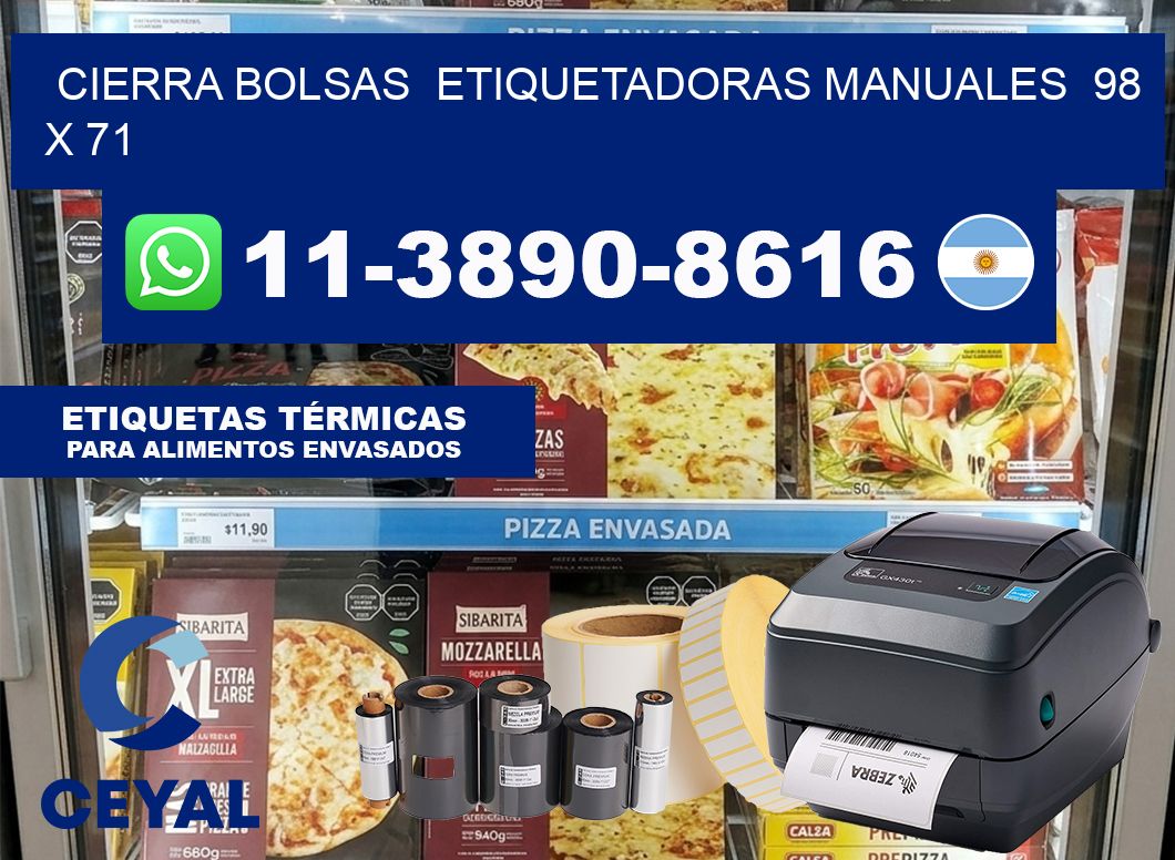 cierra bolsas  Etiquetadoras Manuales  98 x 71