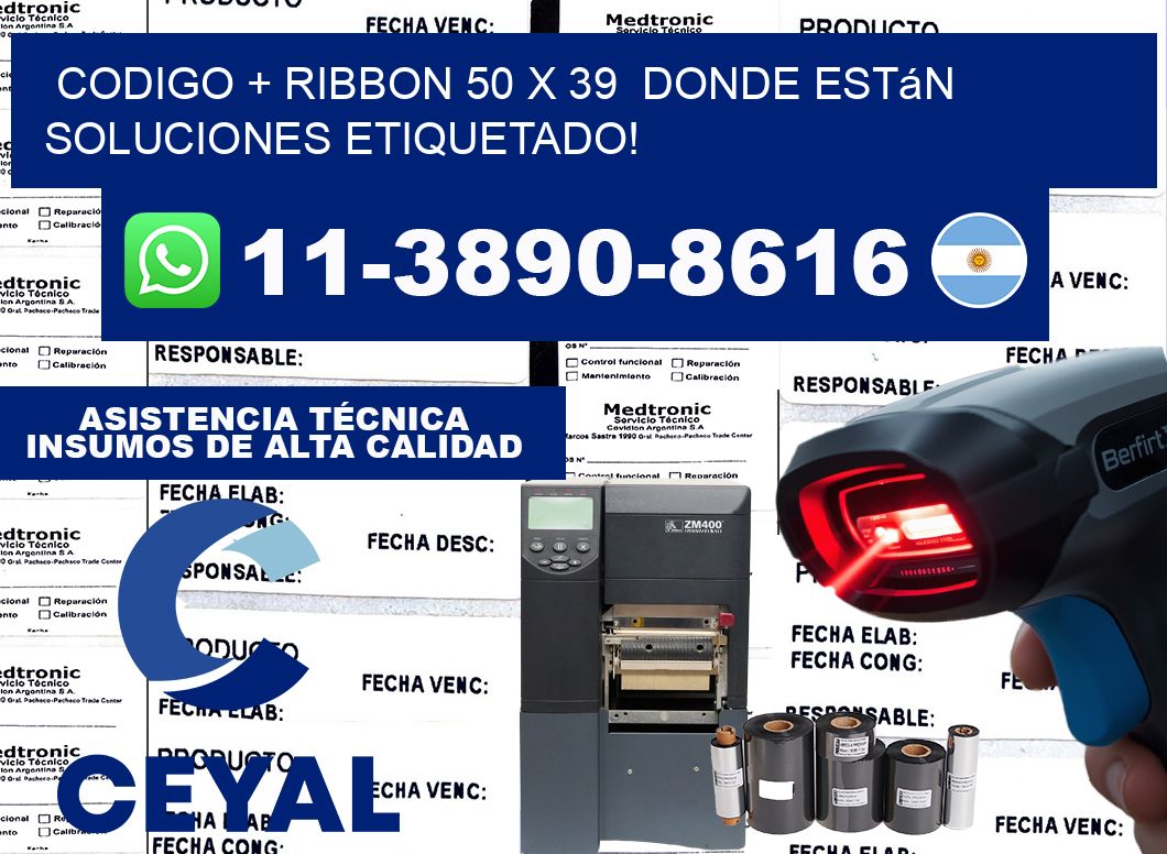 codigo + ribbon 50 x 39  donde están soluciones etiquetado!