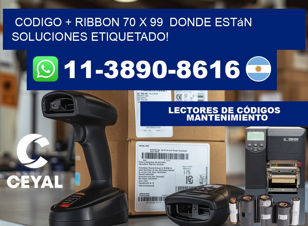 codigo + ribbon 70 x 99  donde están soluciones etiquetado!