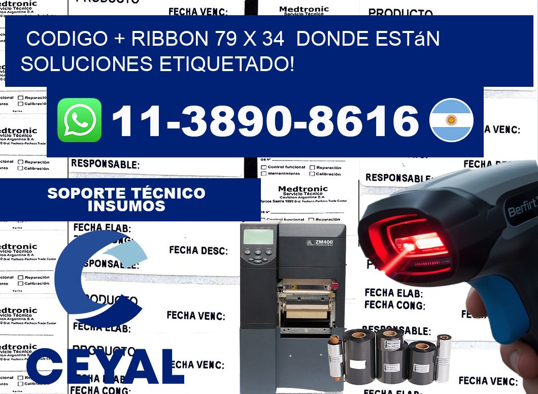 codigo + ribbon 79 x 34  donde están soluciones etiquetado!