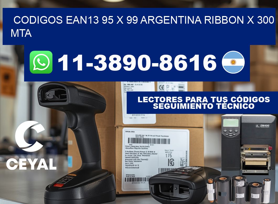 codigos ean13 95 x 99 argentina ribbon x 300 mta