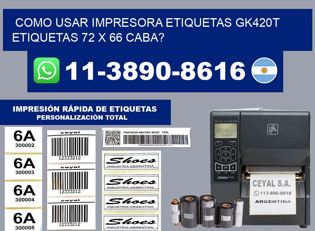 como usar impresora etiquetas gk420t etiquetas 72 x 66 CABA?