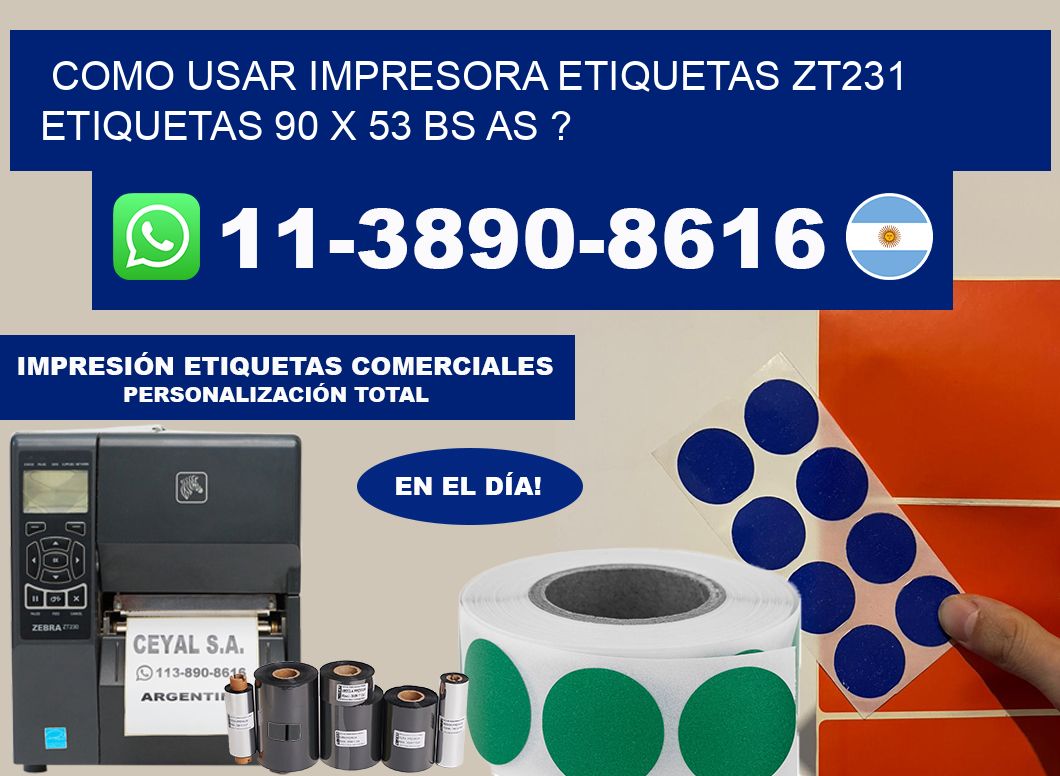 como usar impresora etiquetas zt231 etiquetas 90 x 53 BS AS ?