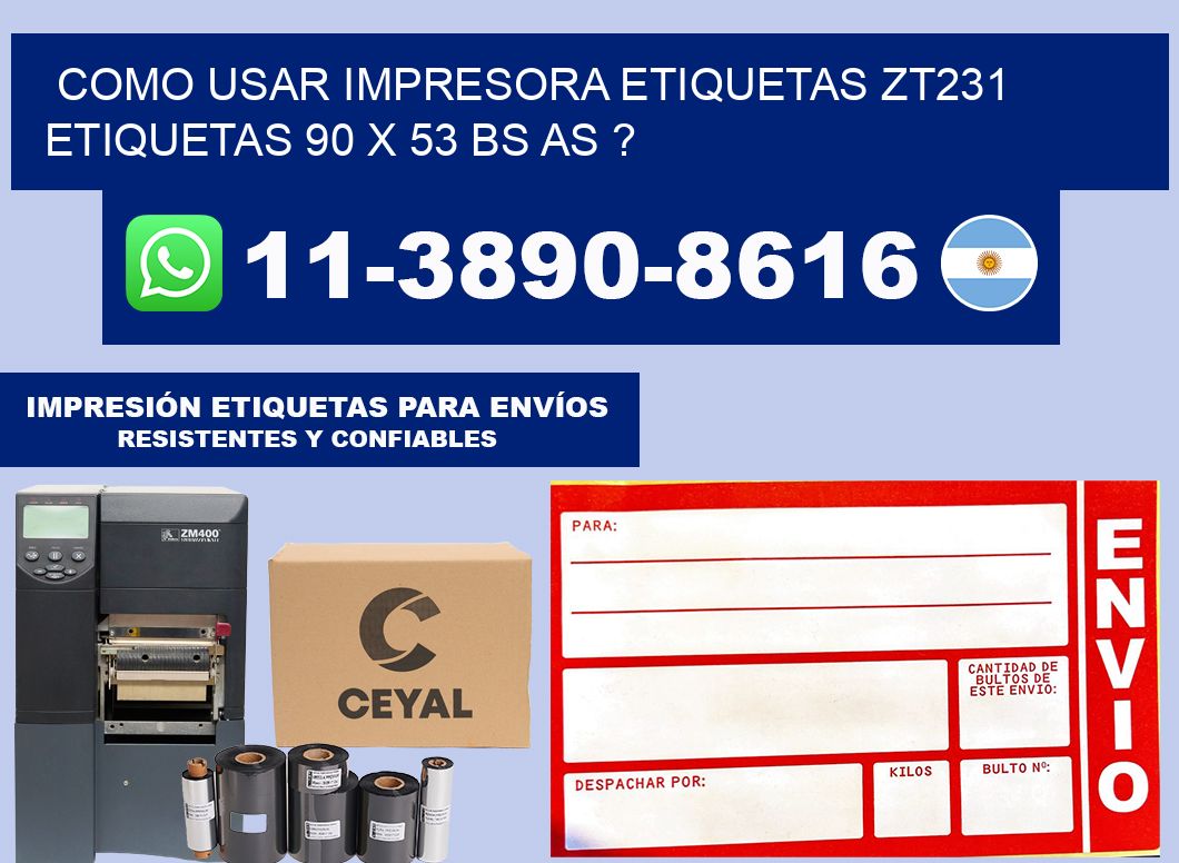 como usar impresora etiquetas zt231 etiquetas 90 x 53 BS AS ?