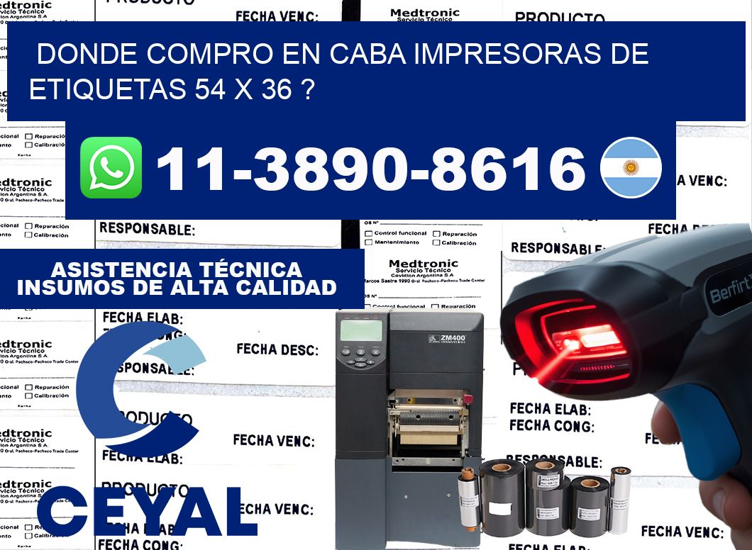 donde compro en CABA impresoras de etiquetas 54 x 36 ?