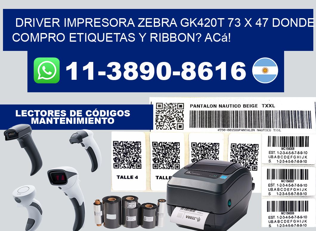 driver impresora zebra gk420t 73 x 47 Donde compro etiquetas y ribbon? Acá!