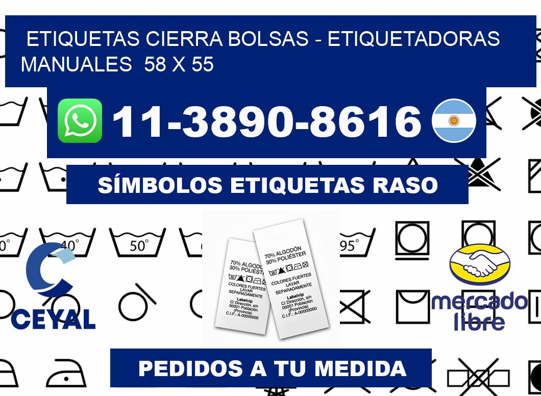 etiquetas cierra bolsas - Etiquetadoras Manuales  58 x 55