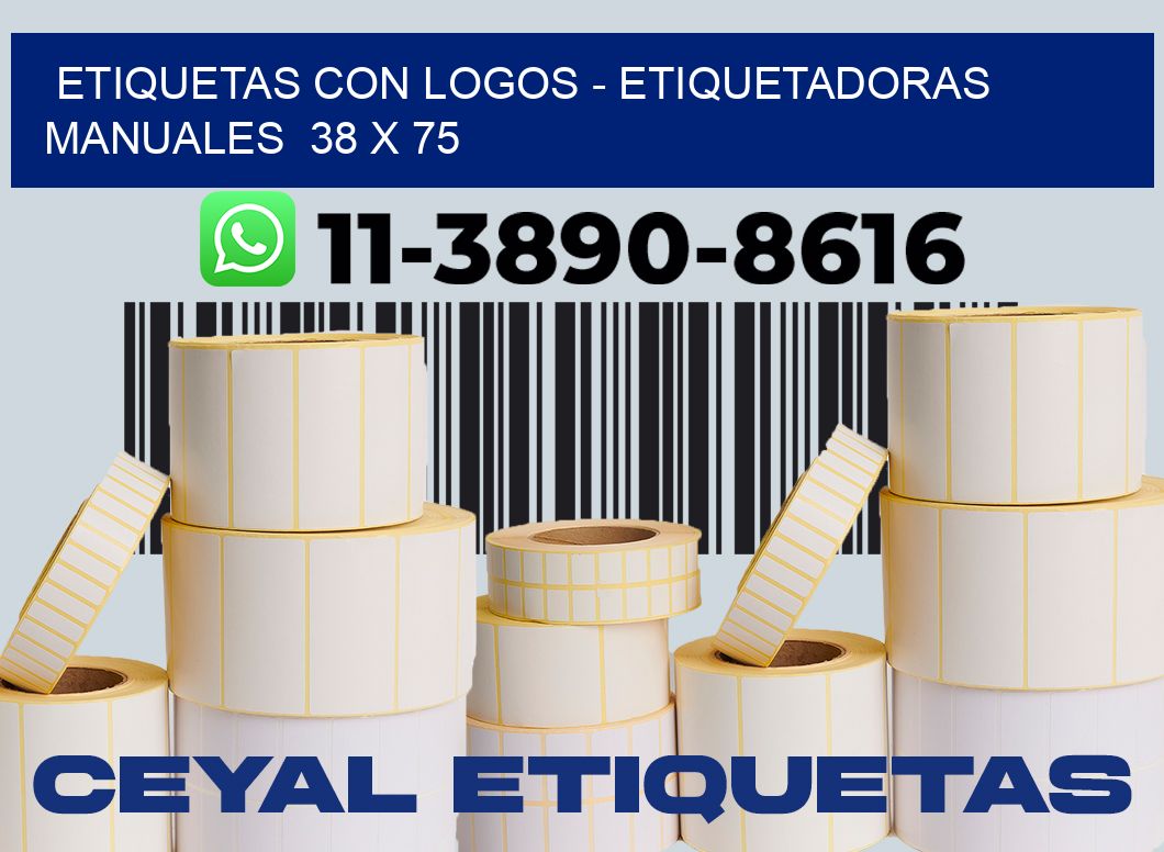 etiquetas con logos - Etiquetadoras Manuales  38 x 75