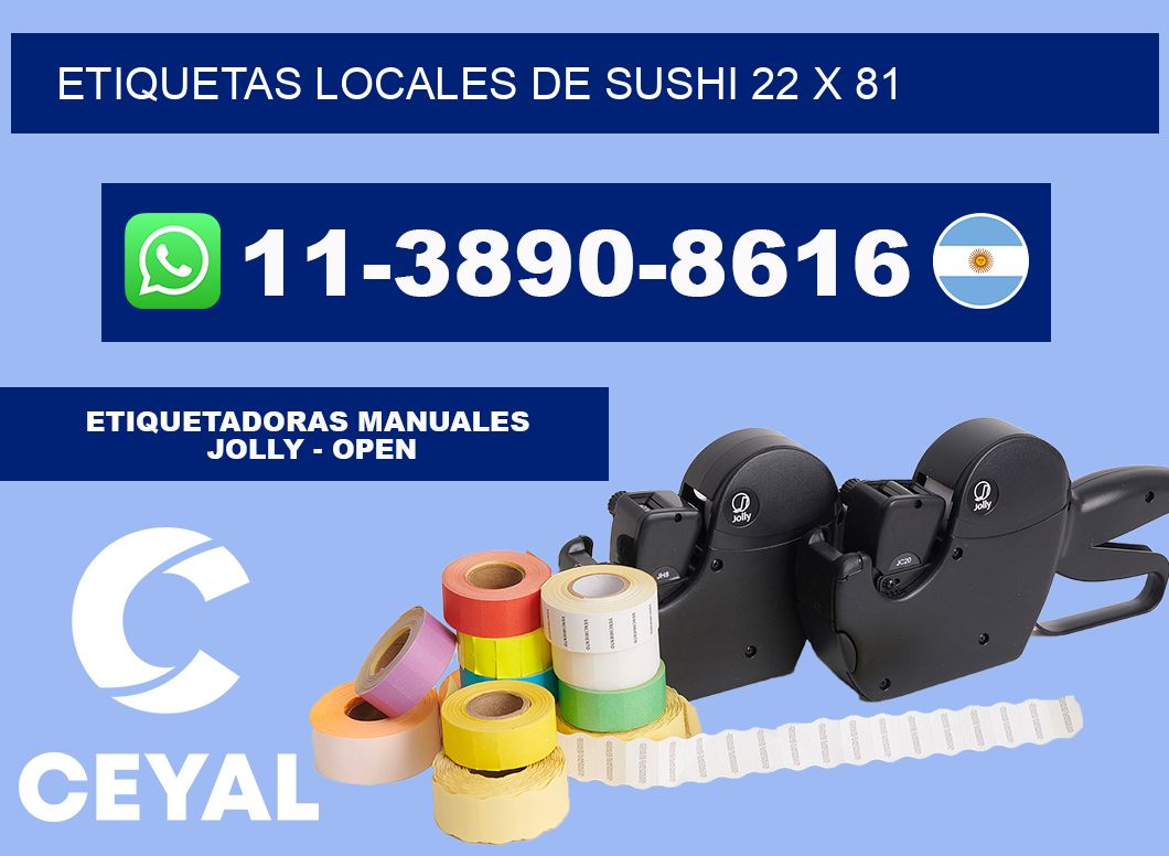 etiquetas locales de sushi 22 x 81