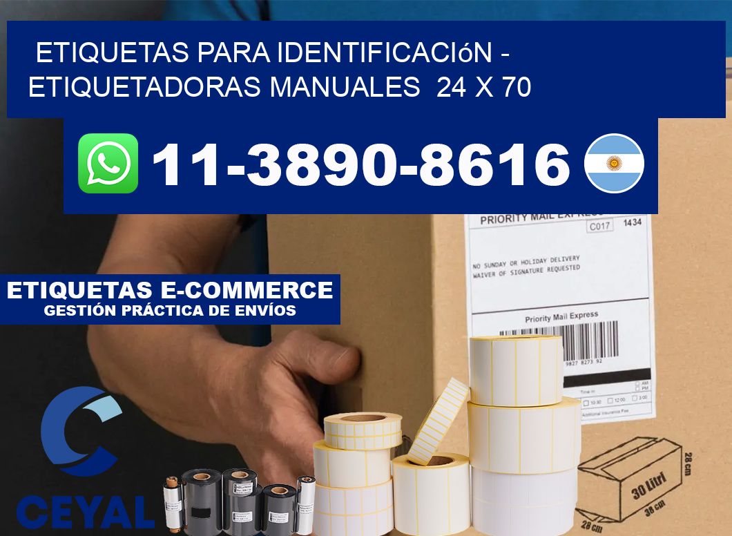 etiquetas para identificación - Etiquetadoras Manuales  24 x 70