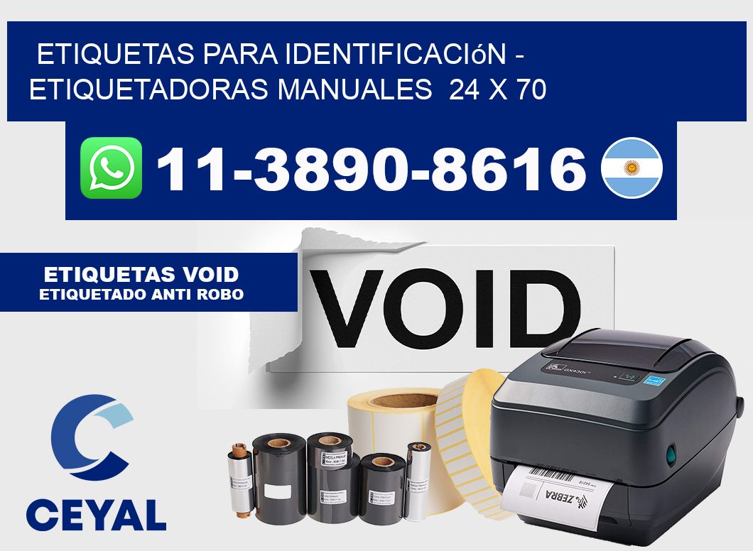 etiquetas para identificación - Etiquetadoras Manuales  24 x 70