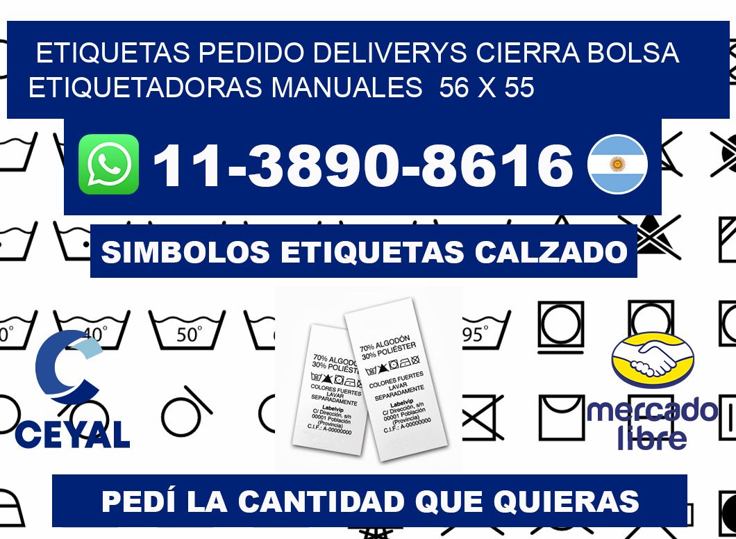 etiquetas pedido deliverys cierra bolsa  Etiquetadoras Manuales  56 x 55