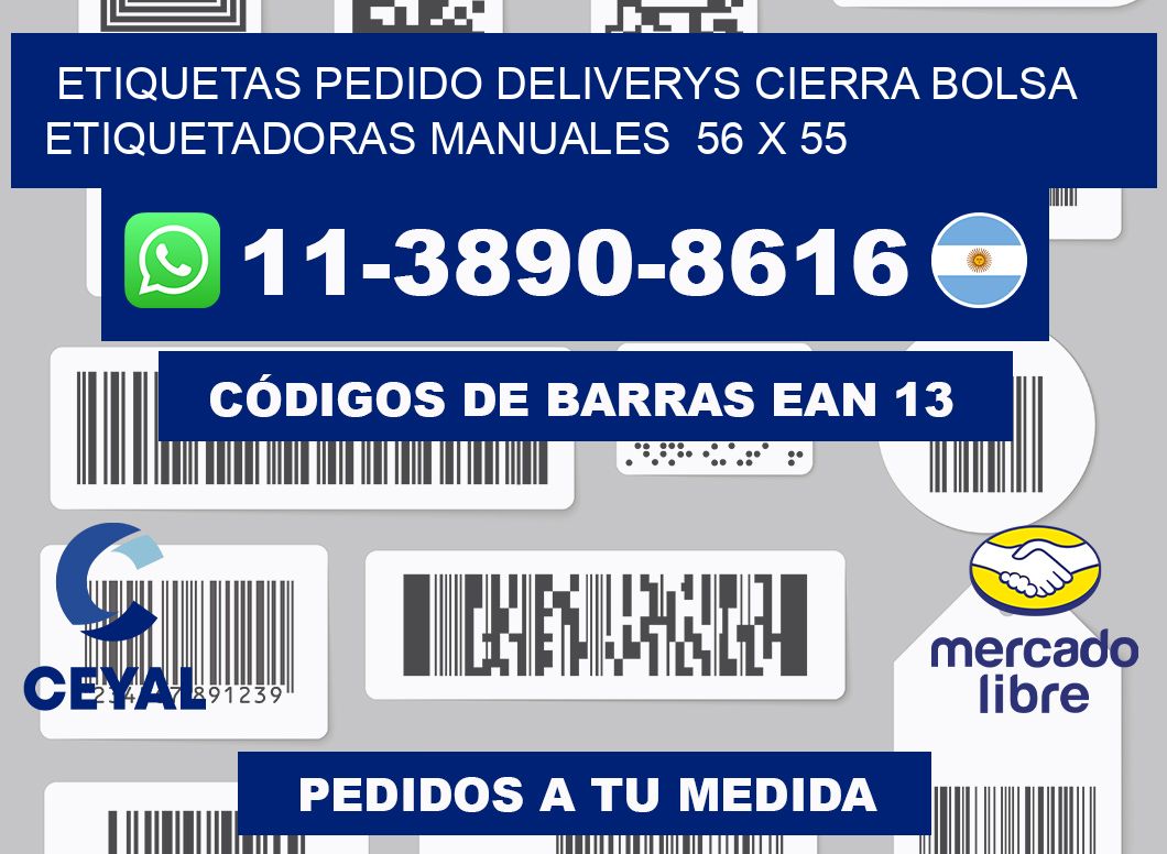 etiquetas pedido deliverys cierra bolsa  Etiquetadoras Manuales  56 x 55
