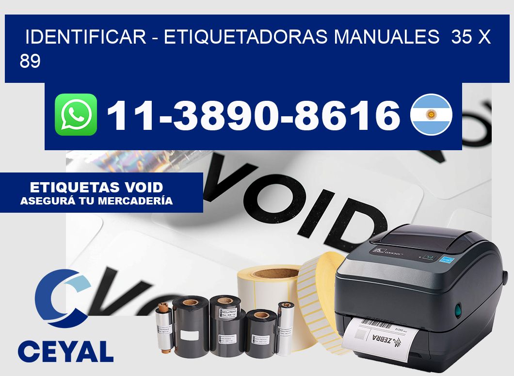 identificar - Etiquetadoras Manuales  35 x 89