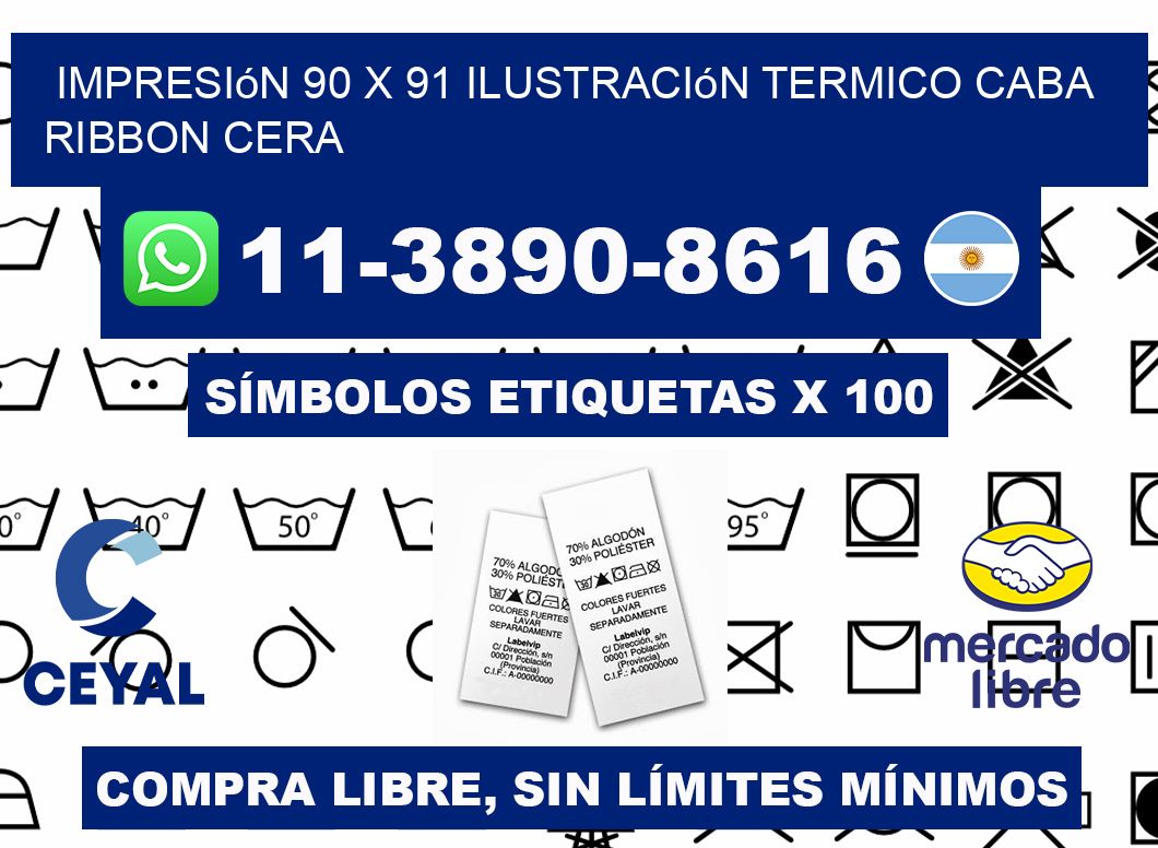 impresión 90 x 91 ilustración termico CABA Ribbon cera