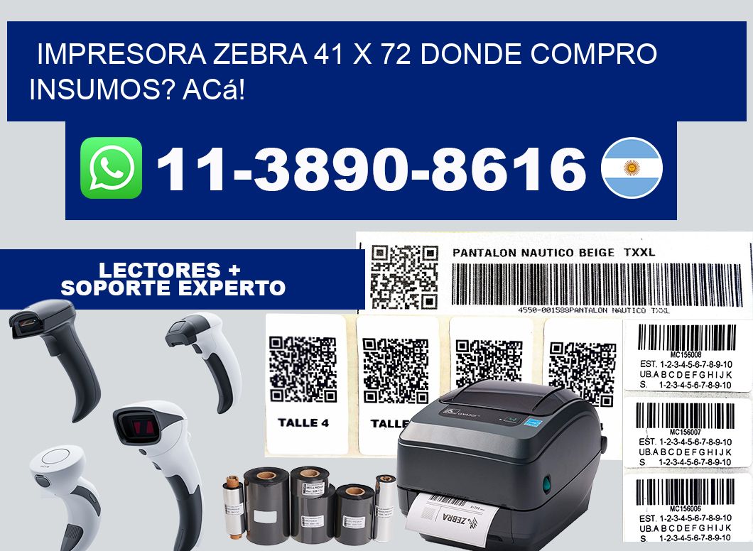 impresora zebra 41 x 72 Donde compro insumos? Acá!