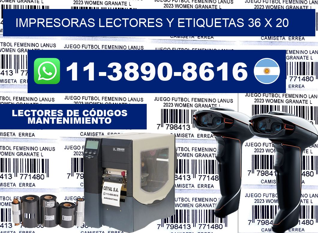 impresoras lectores y etiquetas 36 x 20