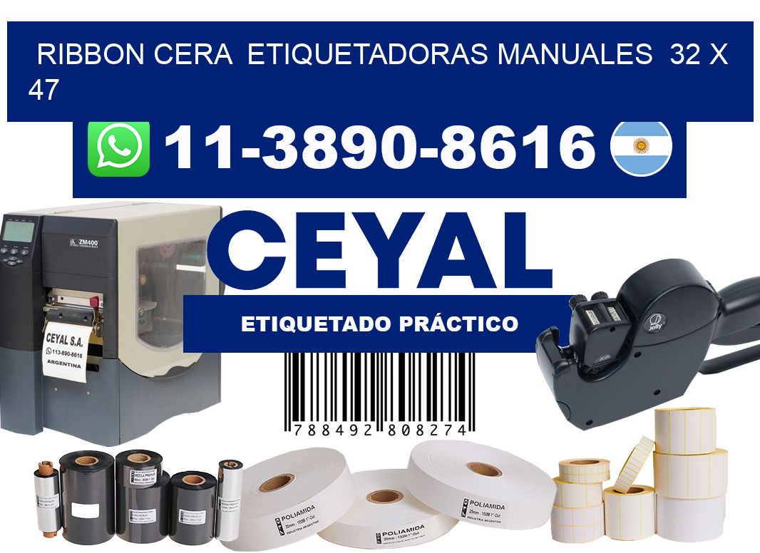 ribbon cera  Etiquetadoras Manuales  32 x 47