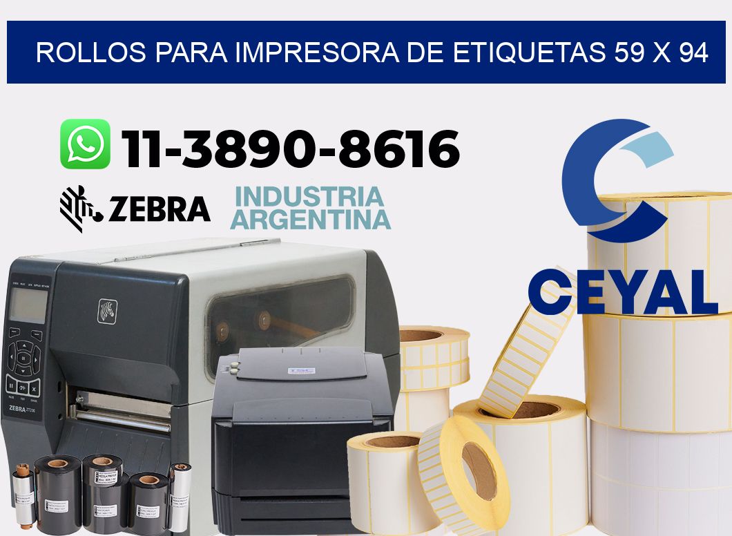 rollos para impresora de etiquetas 59 x 94