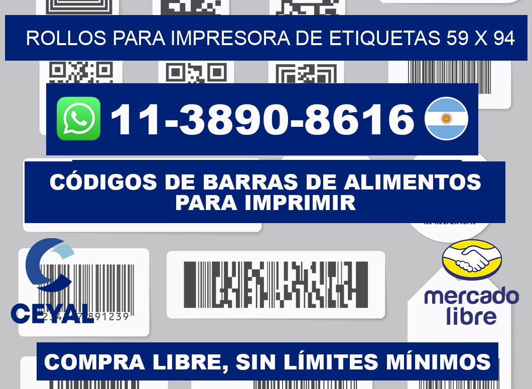 rollos para impresora de etiquetas 59 x 94