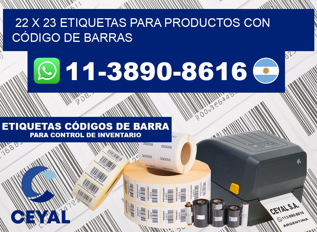 22 x 23 ETIQUETAS PARA PRODUCTOS CON CÓDIGO DE BARRAS