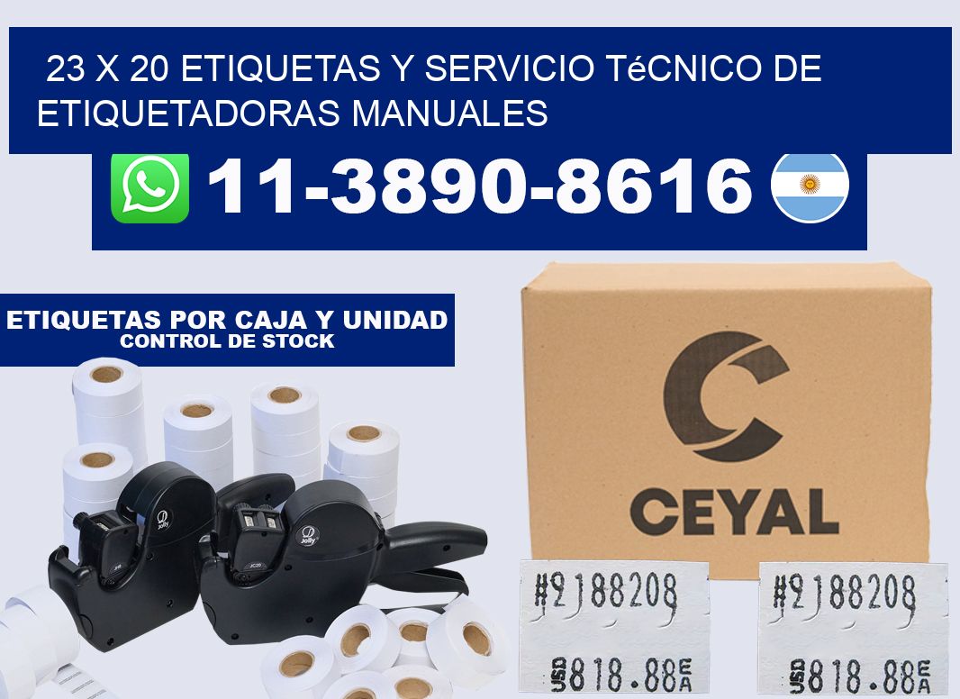 23 x 20 etiquetas y servicio técnico de etiquetadoras manuales