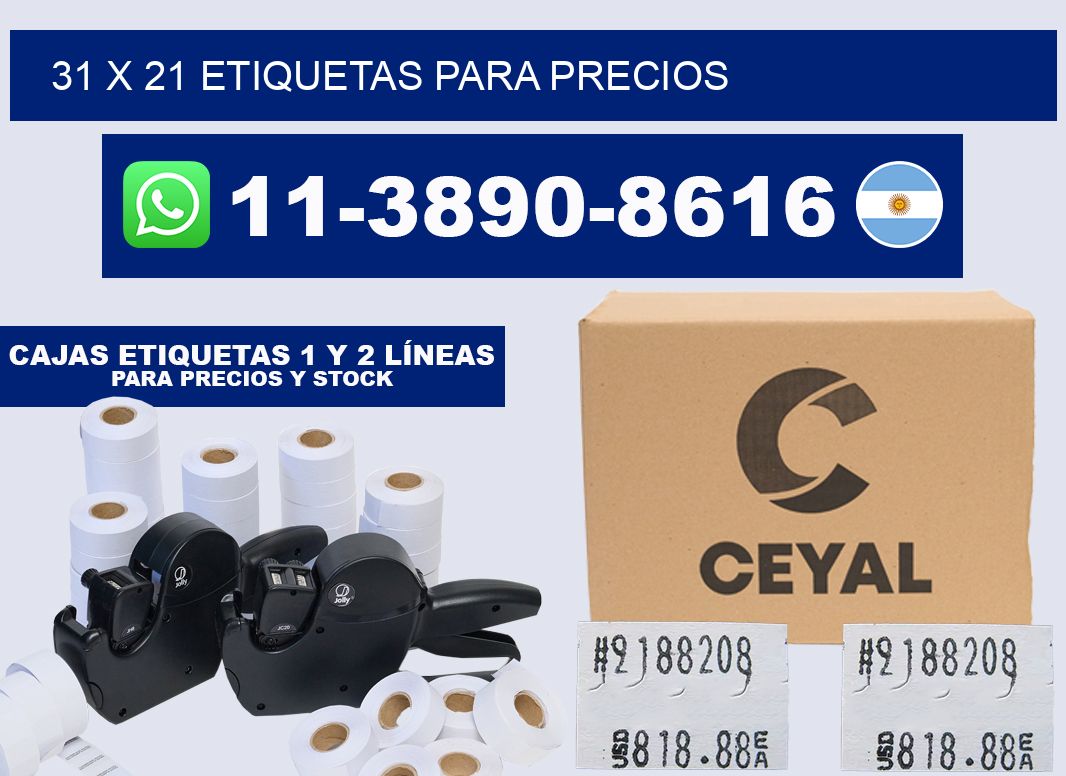 31 x 21 etiquetas para precios