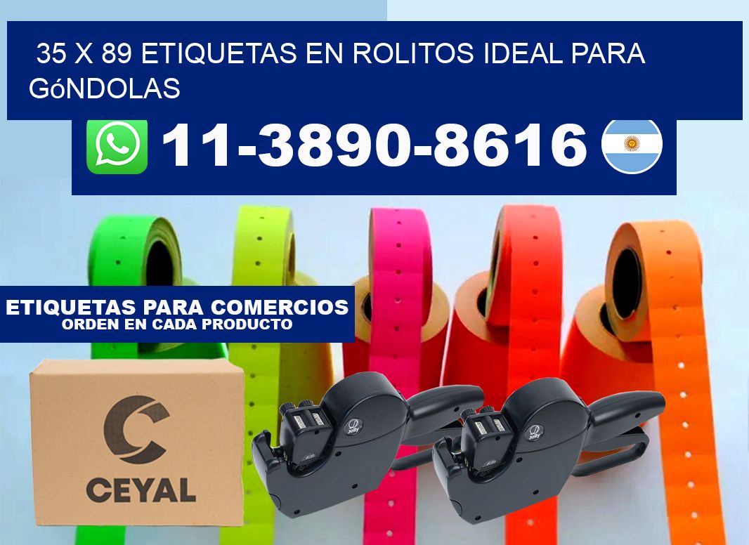 35 x 89 etiquetas en rolitos ideal para góndolas