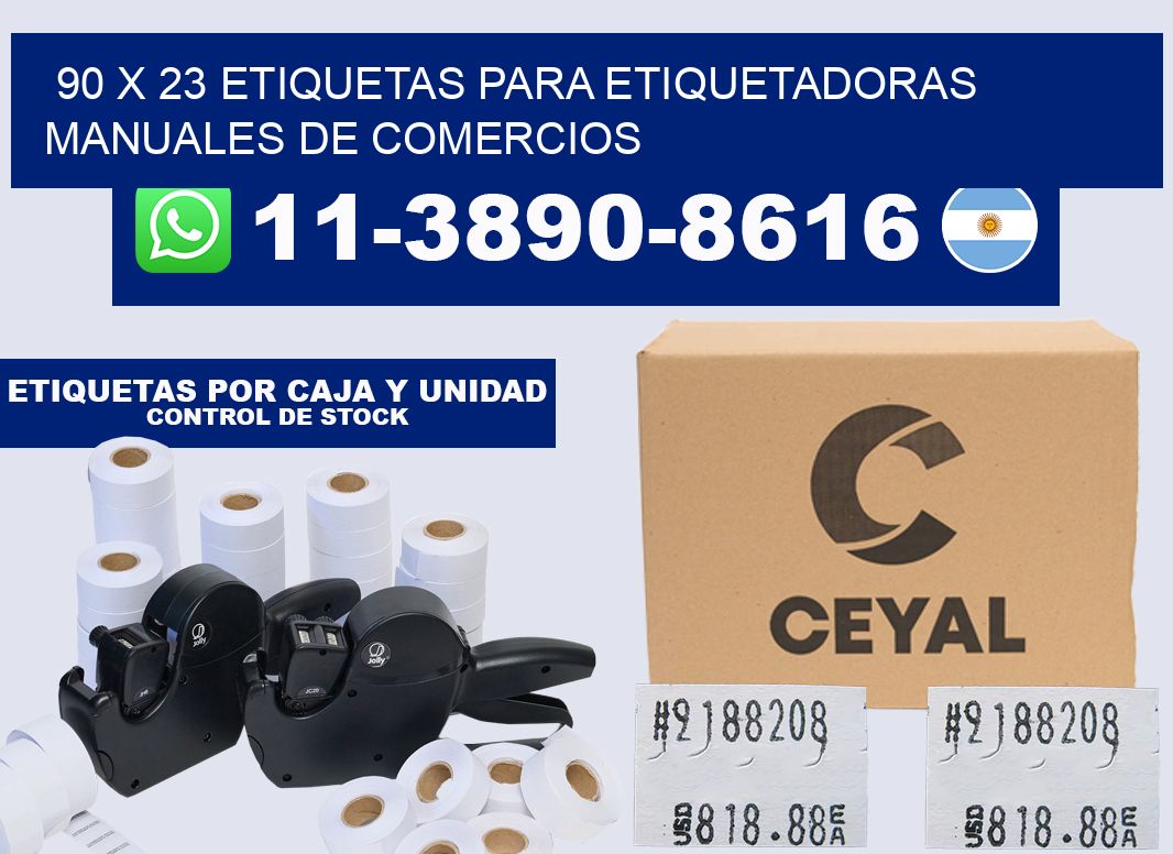 90 x 23 etiquetas para etiquetadoras manuales de comercios