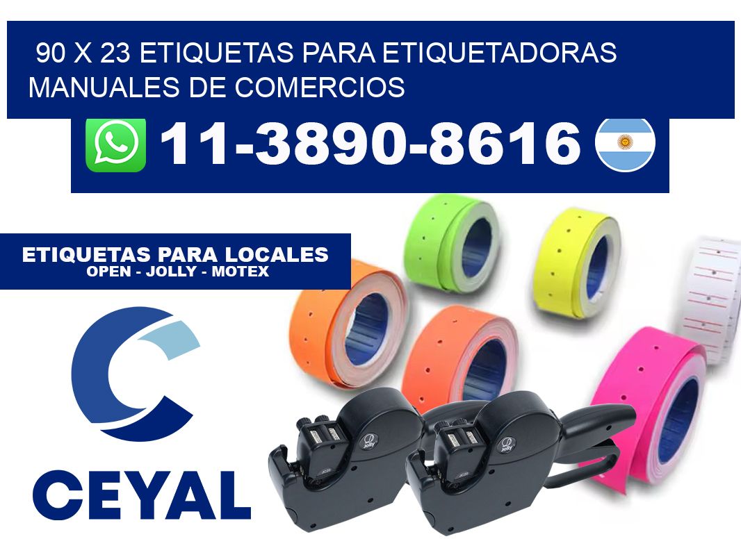 90 x 23 etiquetas para etiquetadoras manuales de comercios