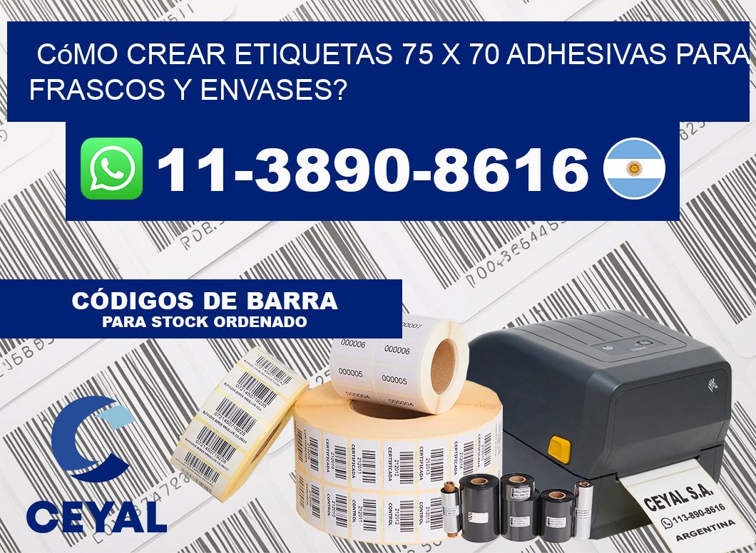 Cómo crear etiquetas 75 x 70 adhesivas para frascos y envases?