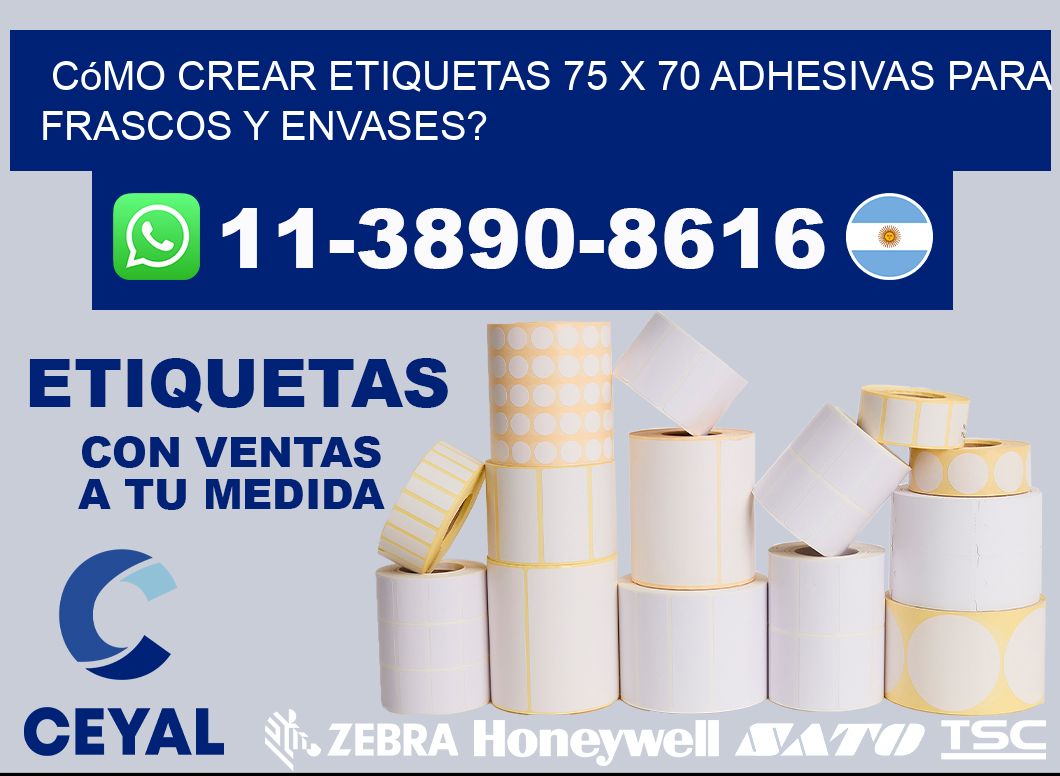Cómo crear etiquetas 75 x 70 adhesivas para frascos y envases?