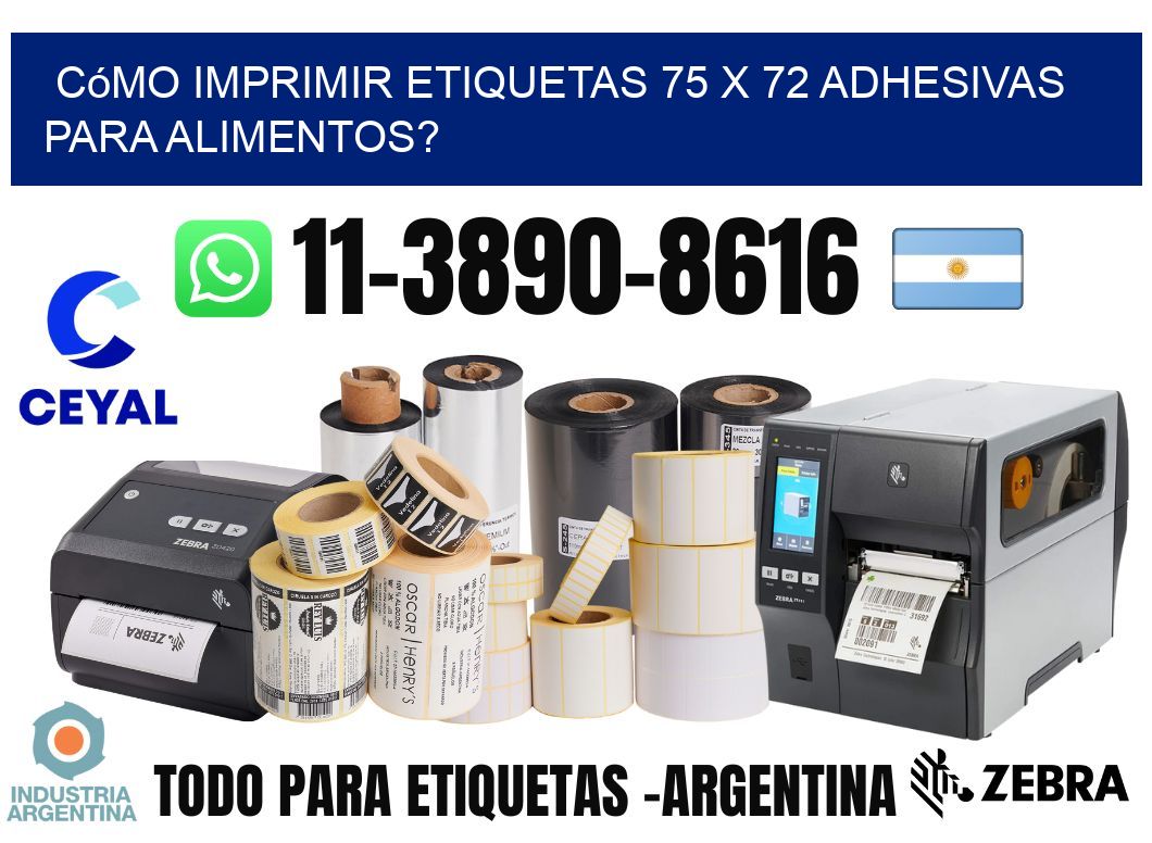 Cómo imprimir etiquetas 75 x 72 adhesivas para alimentos?