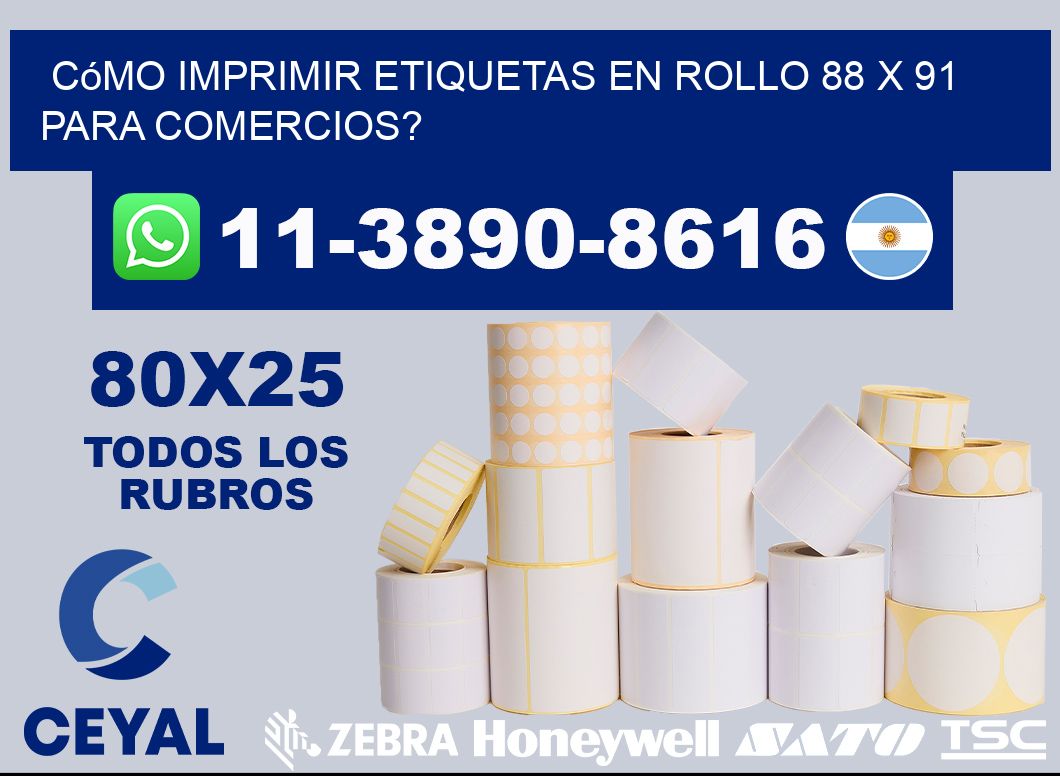 Cómo imprimir etiquetas en rollo 88 x 91 para comercios?