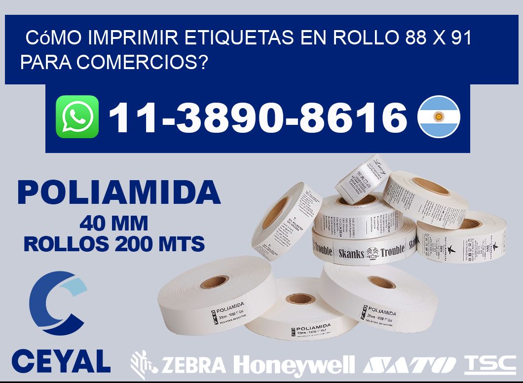 Cómo imprimir etiquetas en rollo 88 x 91 para comercios?