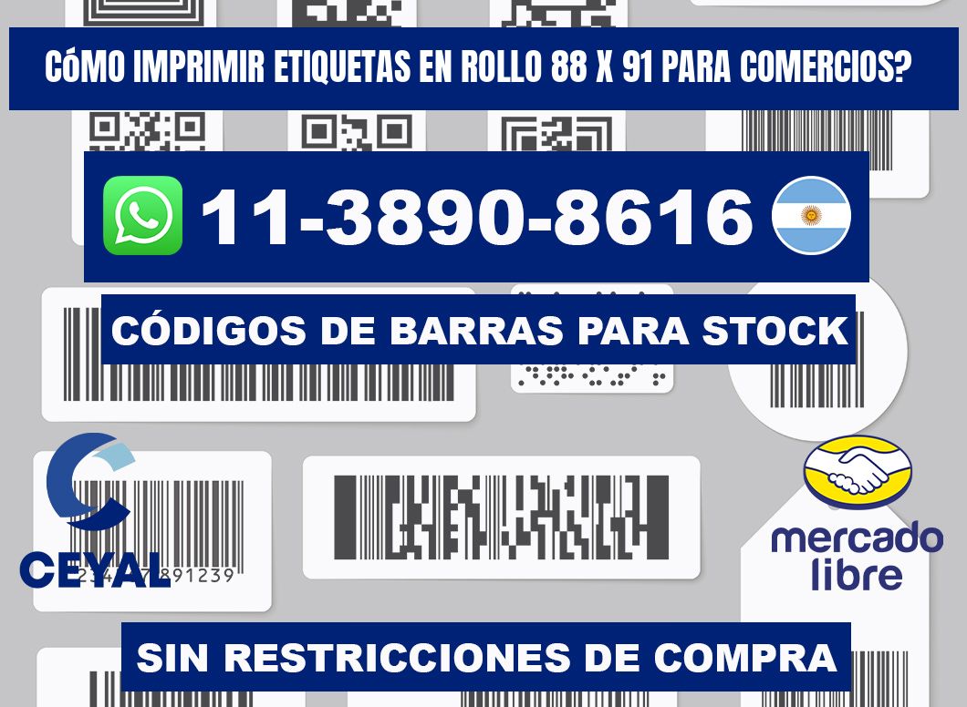 Cómo imprimir etiquetas en rollo 88 x 91 para comercios?