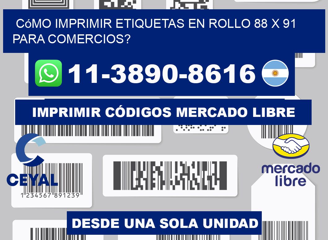 Cómo imprimir etiquetas en rollo 88 x 91 para comercios?