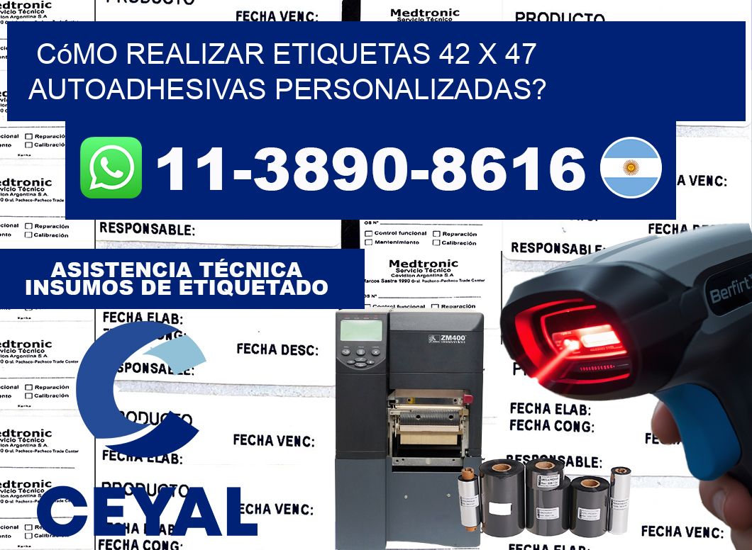 Cómo realizar etiquetas 42 x 47 autoadhesivas personalizadas?