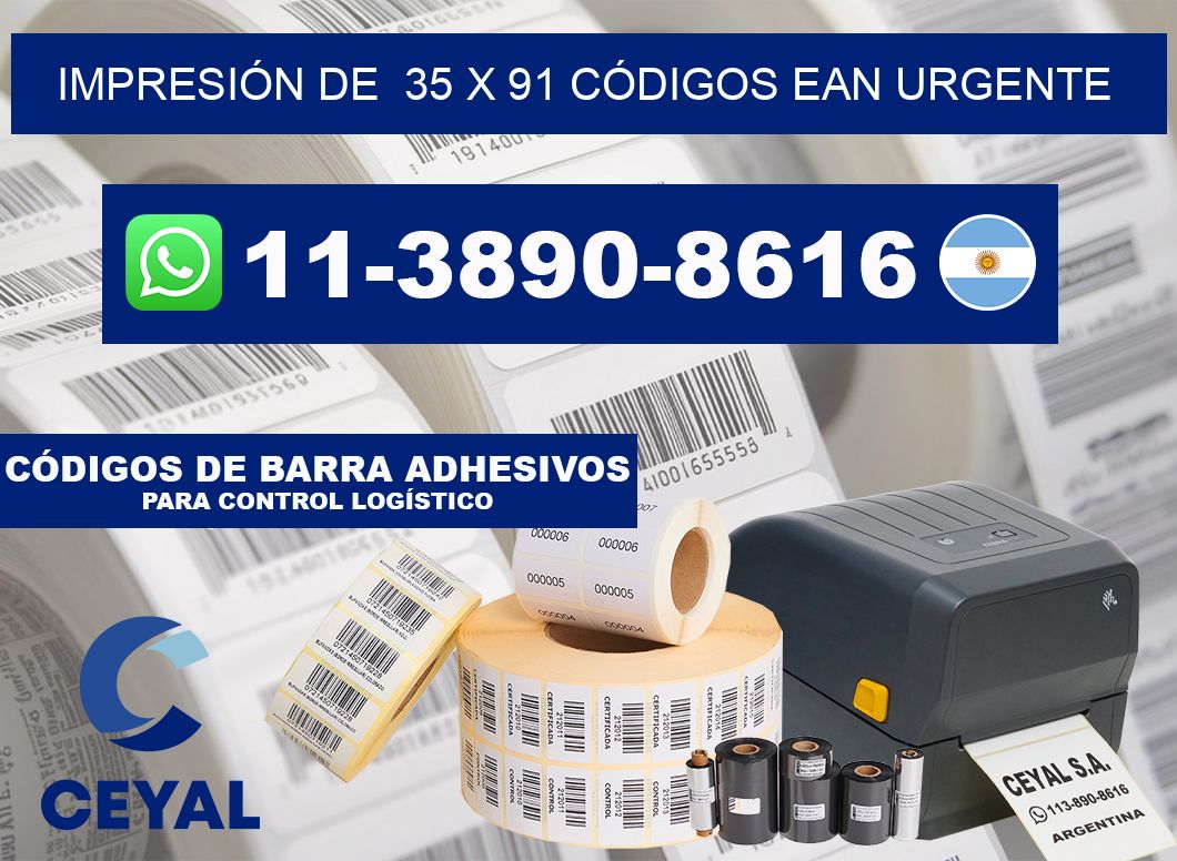IMPRESIÓN DE 35 x 91 CÓDIGOS EAN URGENTE