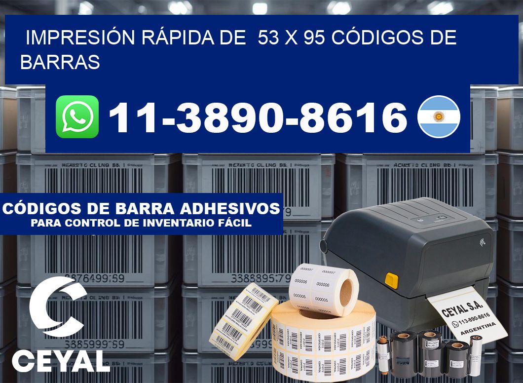 IMPRESIÓN RÁPIDA DE 53 x 95 CÓDIGOS DE BARRAS