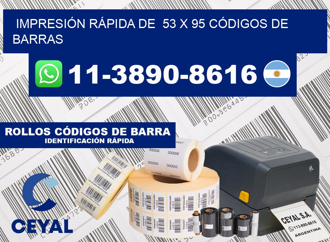 IMPRESIÓN RÁPIDA DE  53 x 95 CÓDIGOS DE BARRAS