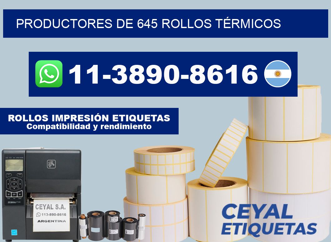 PRODUCTORES DE 645 ROLLOS TÉRMICOS