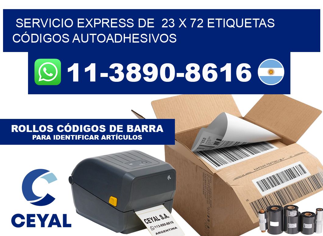 SERVICIO EXPRESS DE  23 x 72 ETIQUETAS CÓDIGOS AUTOADHESIVOS