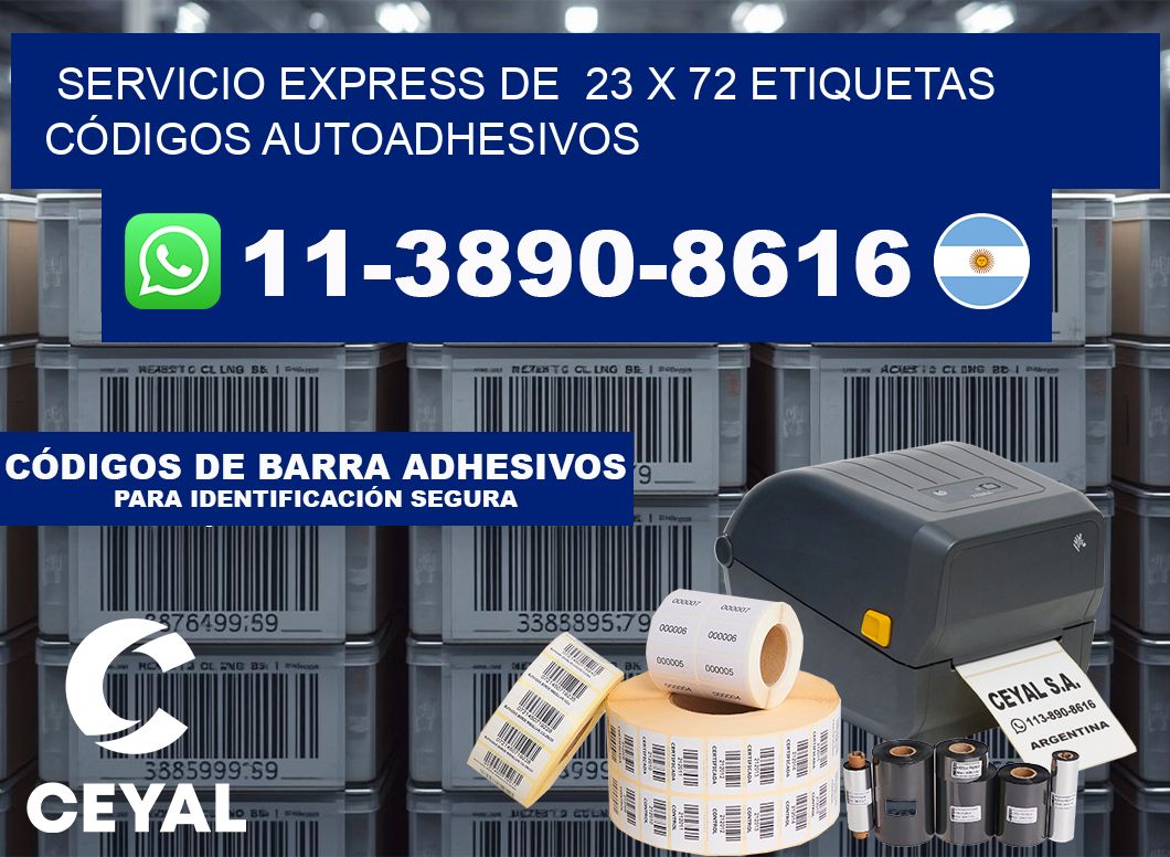 SERVICIO EXPRESS DE  23 x 72 ETIQUETAS CÓDIGOS AUTOADHESIVOS