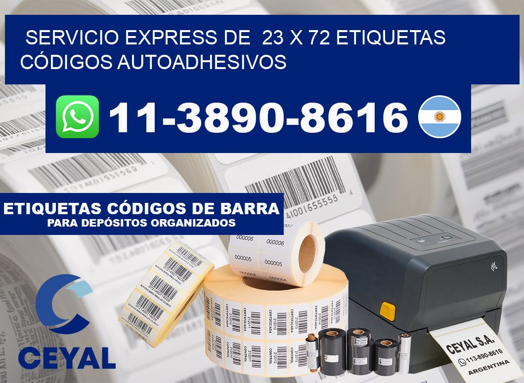 SERVICIO EXPRESS DE  23 x 72 ETIQUETAS CÓDIGOS AUTOADHESIVOS